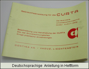 Bedienungsanleitung für die Curta-Rechenmaschine Gebrauchsanweisung 